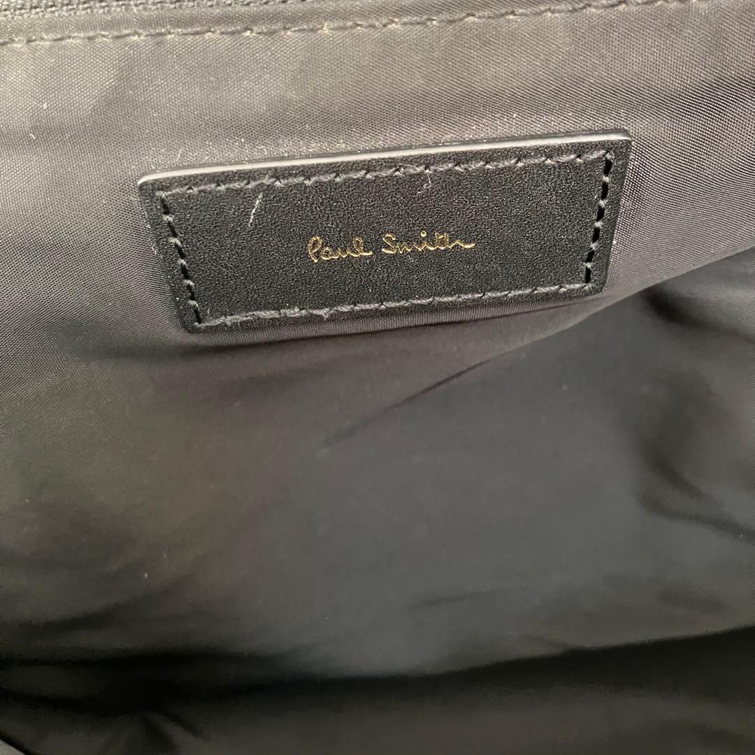 ポールスミス レザー ナイロン リュック マルチボーダー刺繍 軽量 ロゴプレート