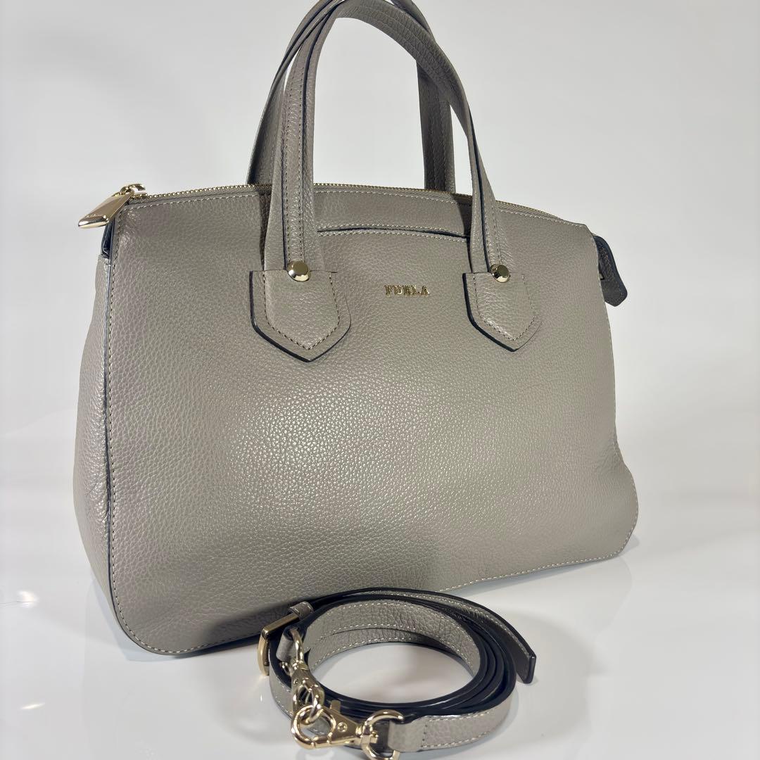 【極美品】 FURLA フルラ ジャダ 2WAY ショルダーバッグ グレージュ
