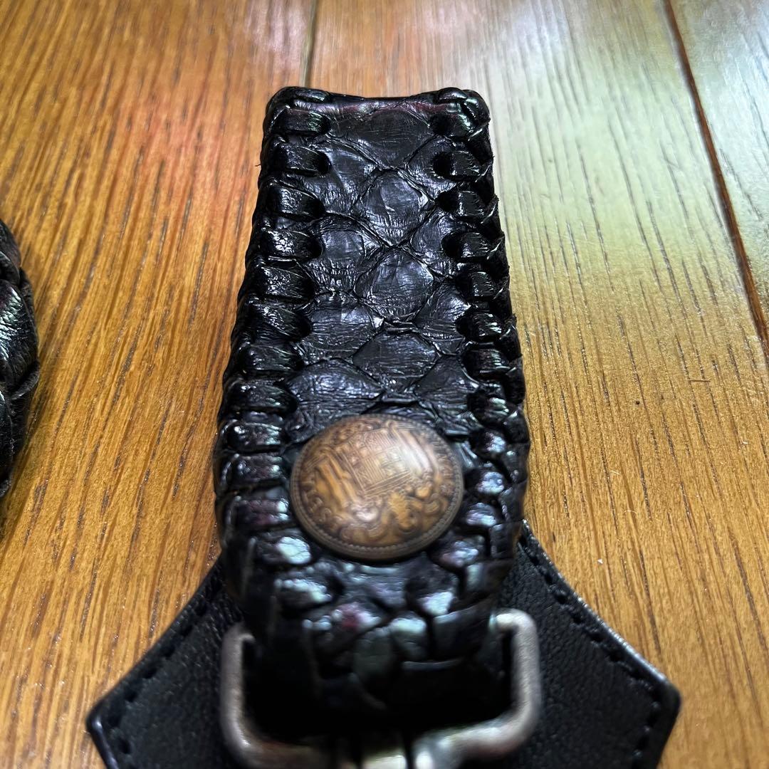 90sy2k SCHORL レザー ウォレットチェーン 日本 上質 アメカジ 黒