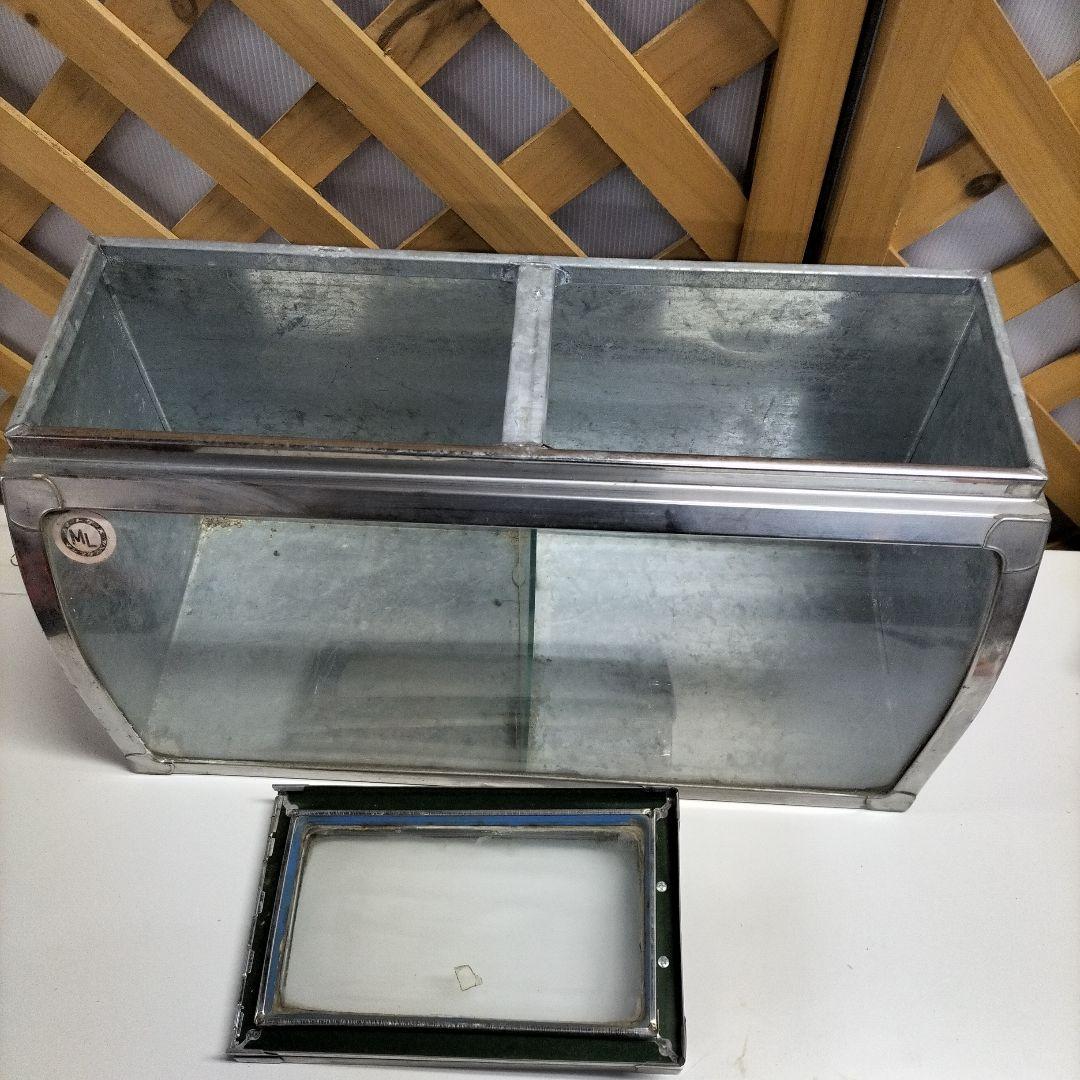 レトロ 駄菓子屋さんの駄菓子入れステンレススチール ガラスケース