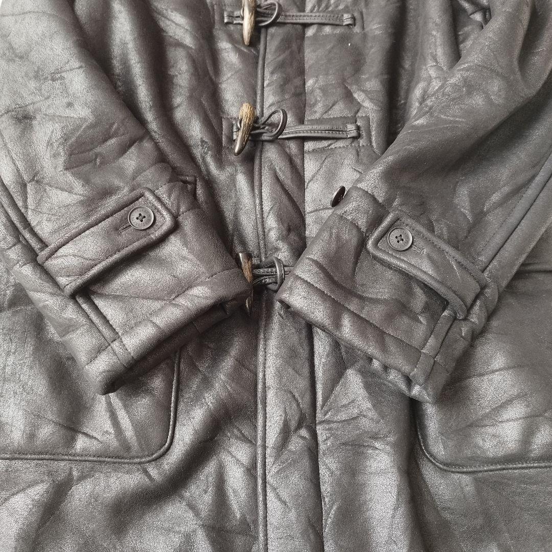 希少美品✨バーバリーブラックレーベル　ムートンダッフルコート　肉厚　ブラック　L