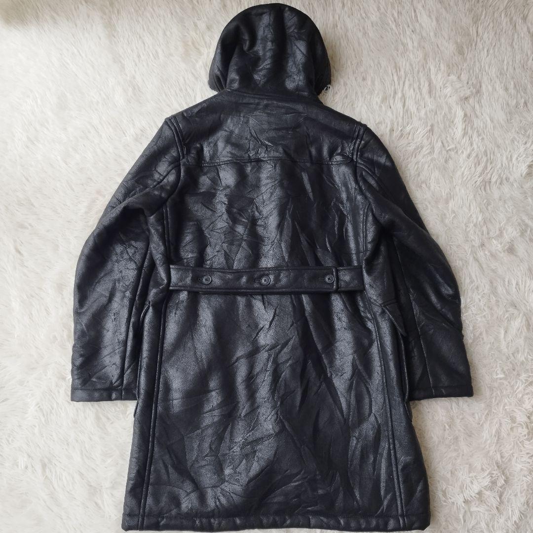 希少美品✨バーバリーブラックレーベル　ムートンダッフルコート　肉厚　ブラック　L