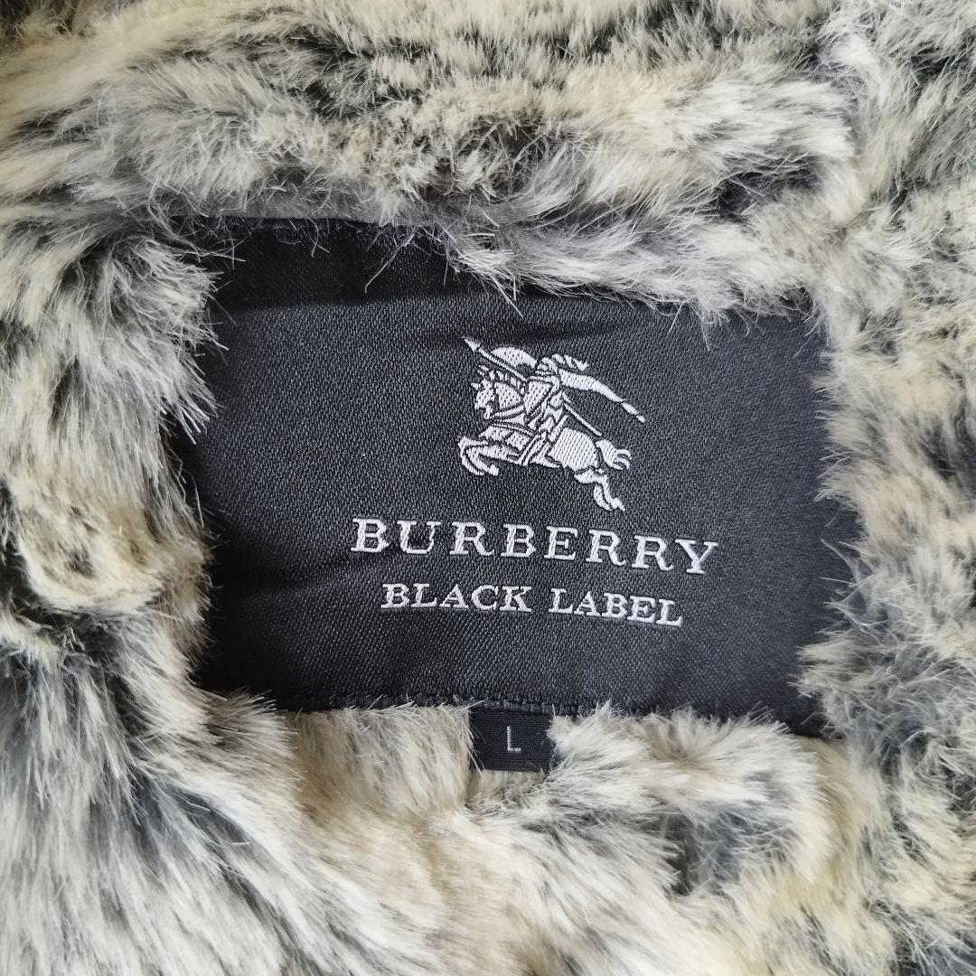 希少美品✨バーバリーブラックレーベル　ムートンダッフルコート　肉厚　ブラック　L