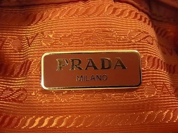 PRADA プラダ 巾着型 マルチポーチ ポーチ オレンジ系