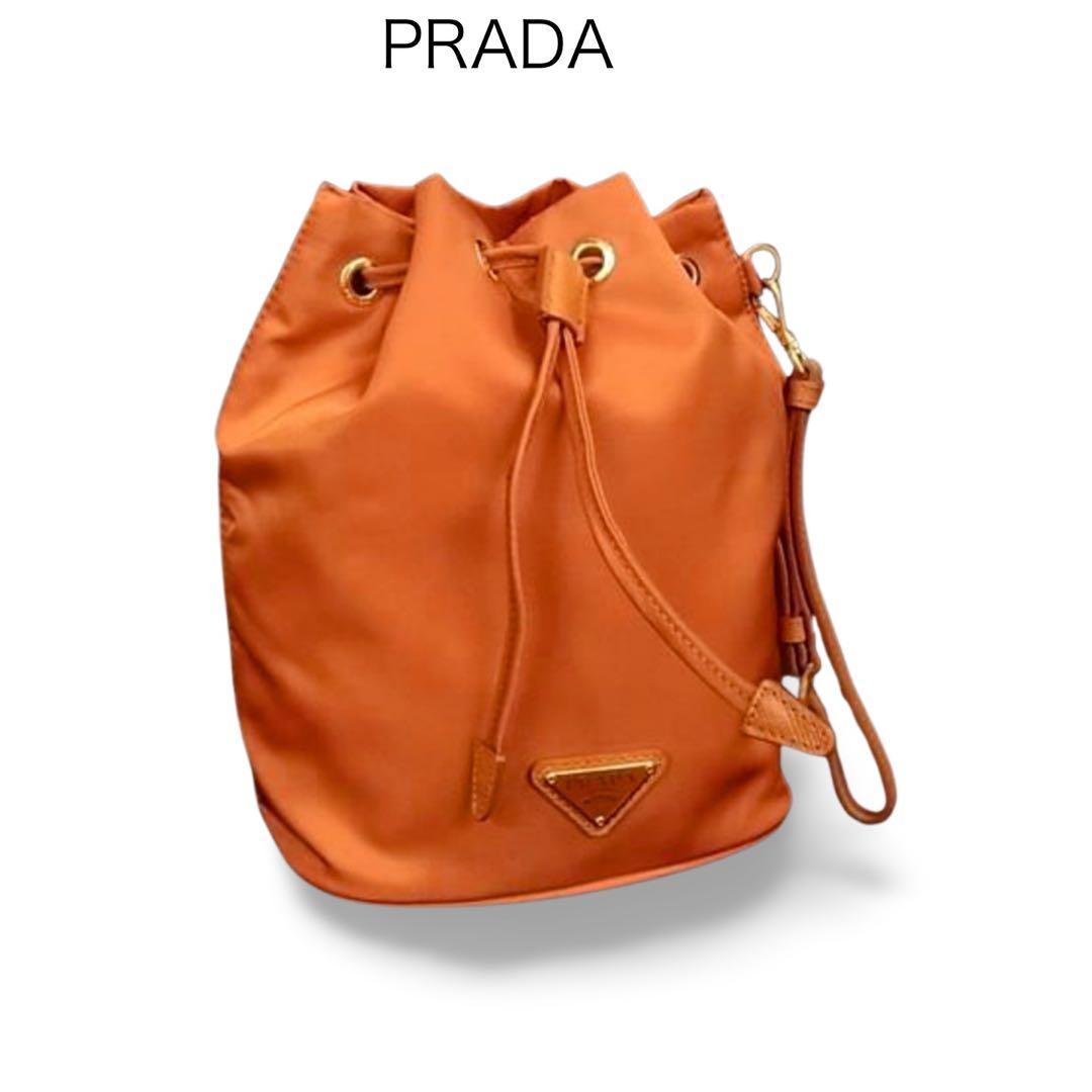 PRADA プラダ 巾着型 マルチポーチ ポーチ オレンジ系