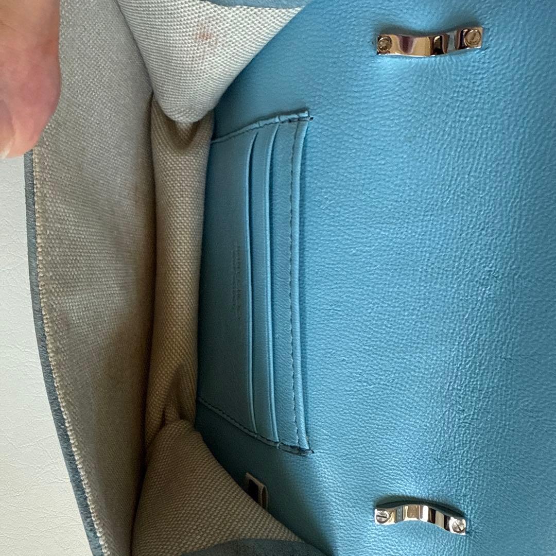 Jimmy Choo 水色スエード パーティーバッグ