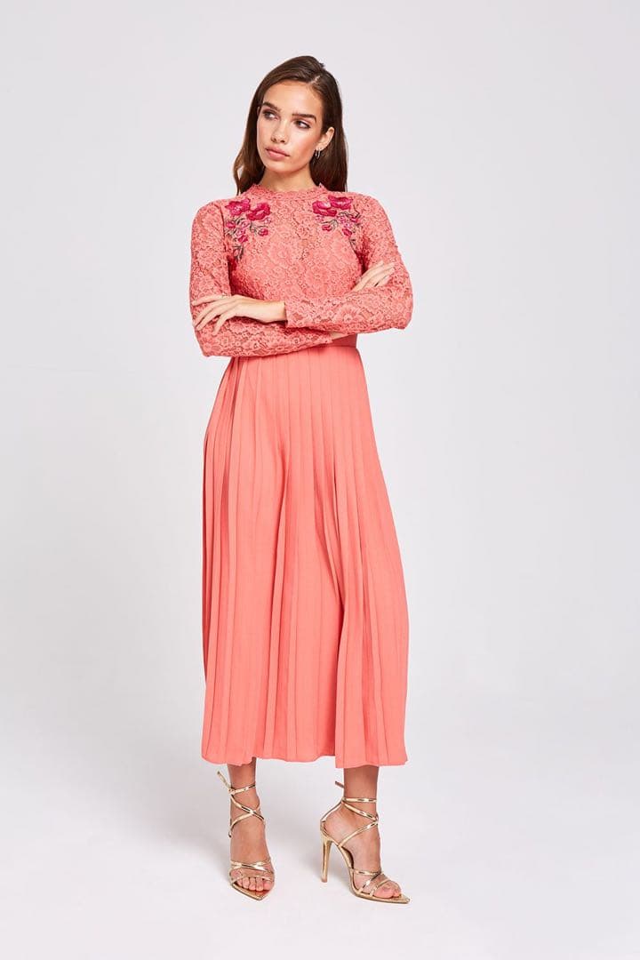 新品未使用⭐︎Little Mistress レースプリーツロングドレス M