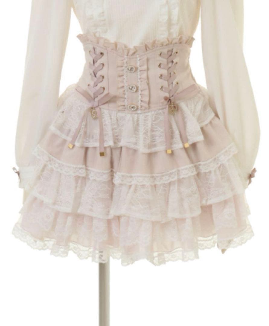 LIZLISA ティアードフリルスカパン ピンク