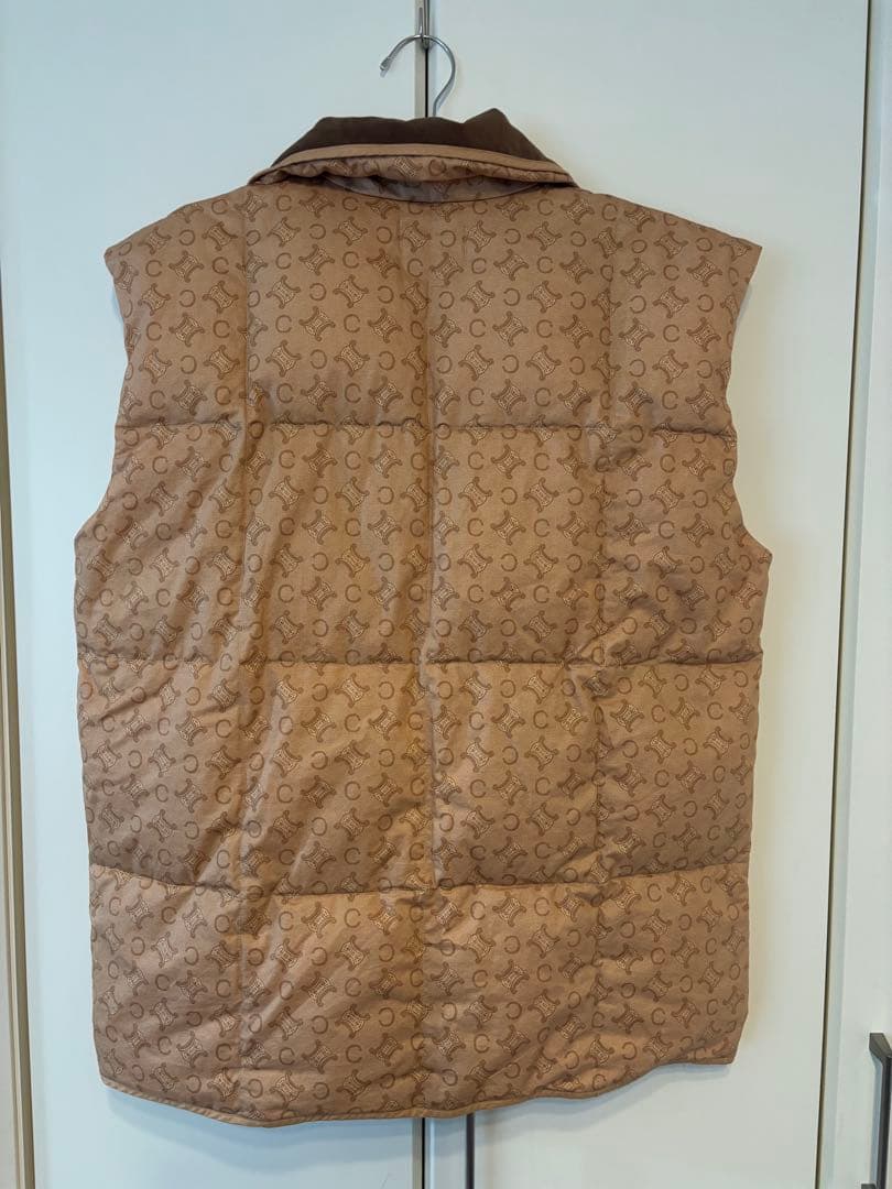 【CELINE】セリーヌ　マカダム柄 ダウンベスト 西川ダウン 男女兼用
