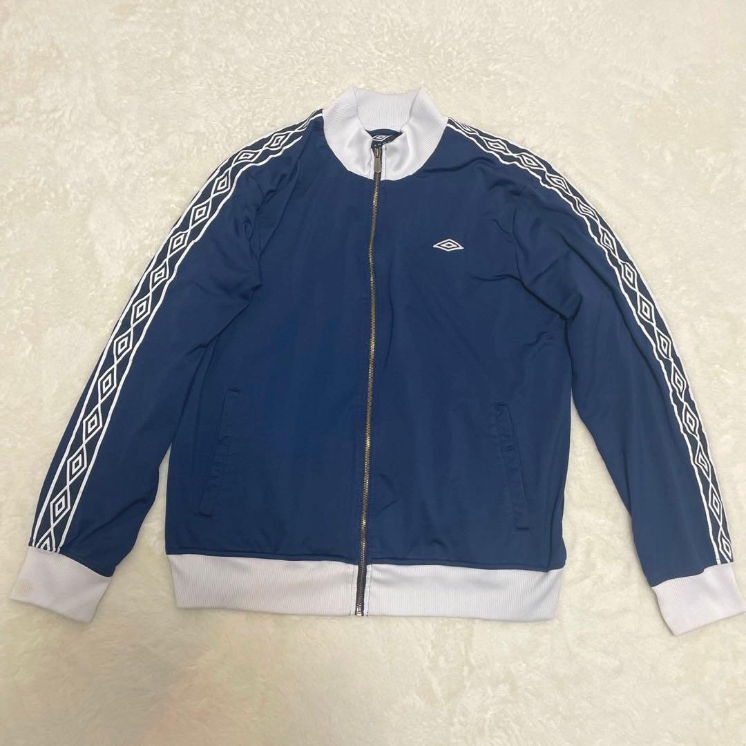90s 2XLアンブロUmbro トラックジャケット　ネイビー　ジャージ