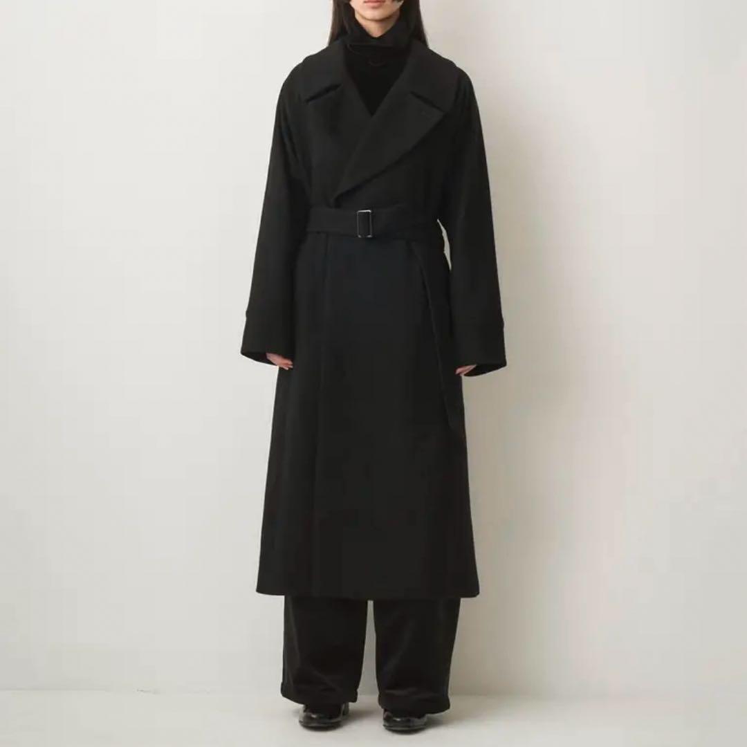 juha(ユハ) Belted Over Coat M ブラック