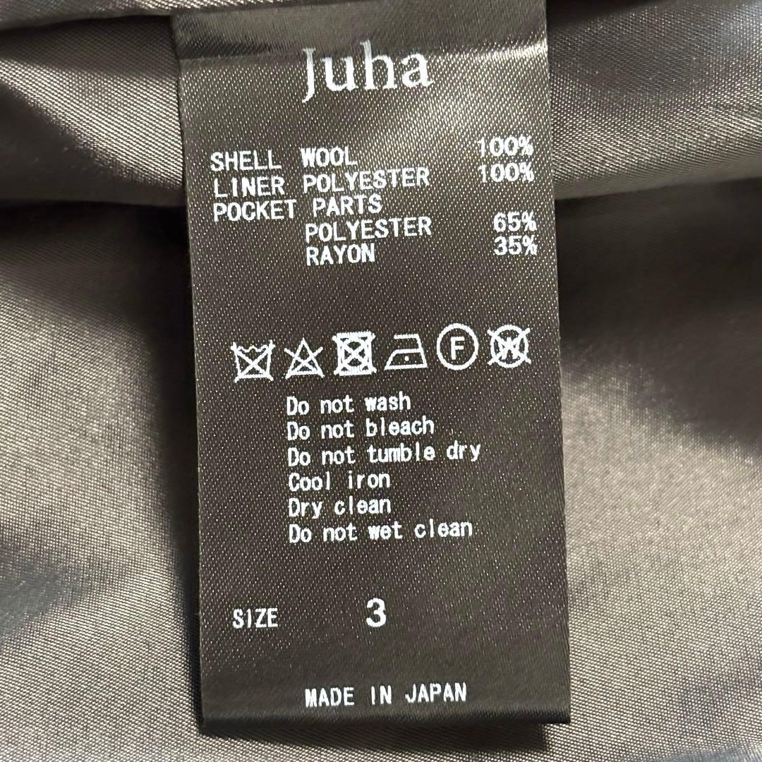 juha(ユハ) Belted Over Coat M ブラック