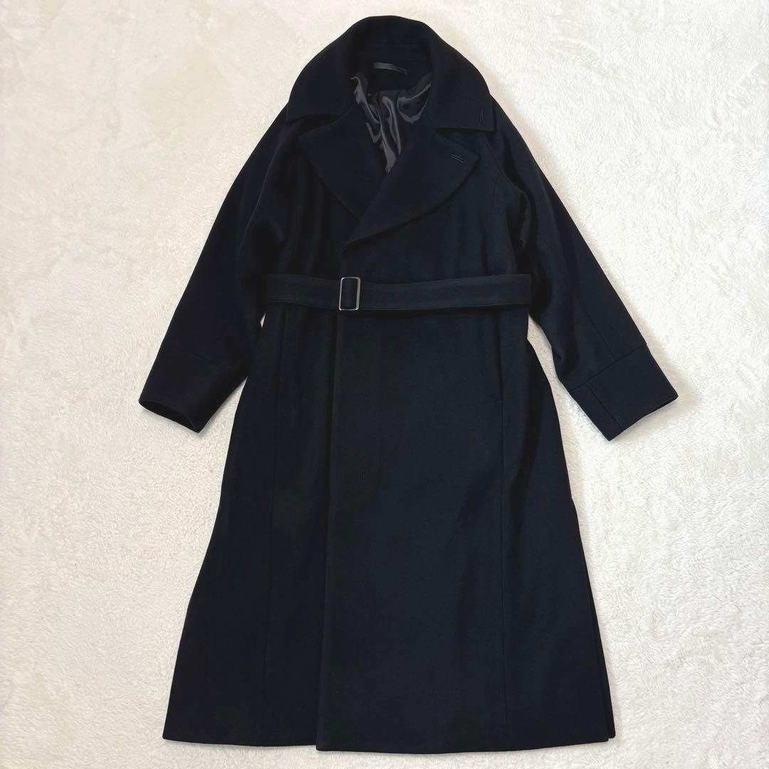juha(ユハ) Belted Over Coat M ブラック