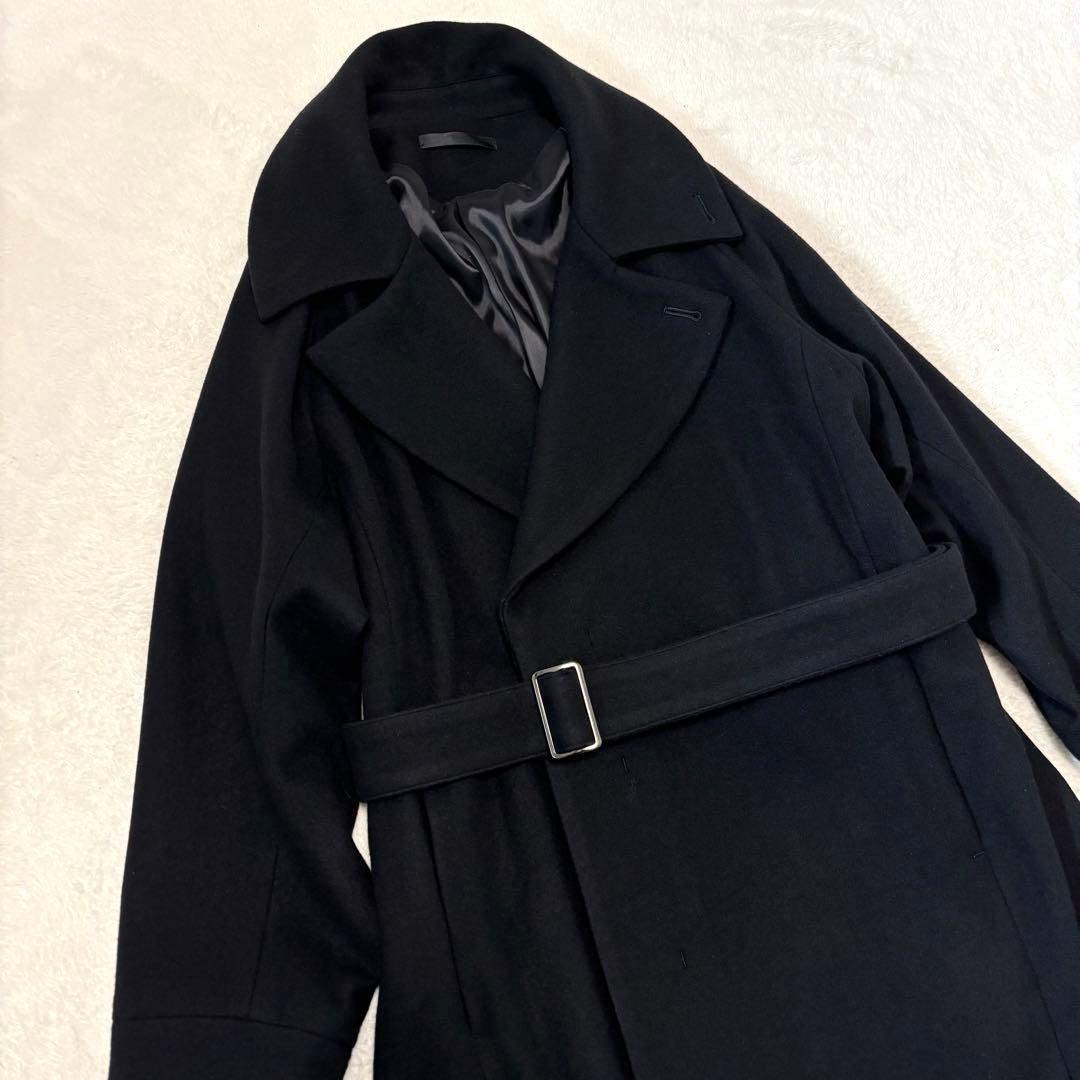 juha(ユハ) Belted Over Coat M ブラック