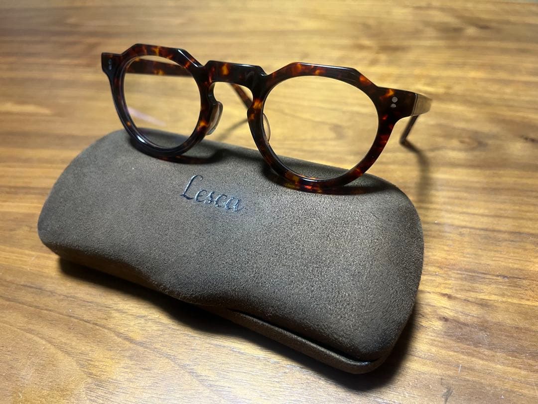 Lesca PICA COL. 424 べっ甲 メガネ　調光レンズ