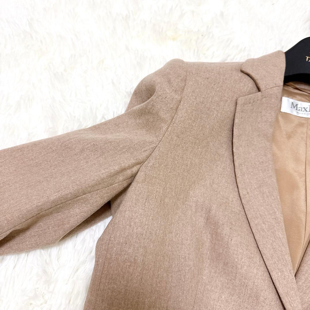 [高級] 白タグ　マックスマーラ カシミヤ混 テーラードジャケット ベージュ S