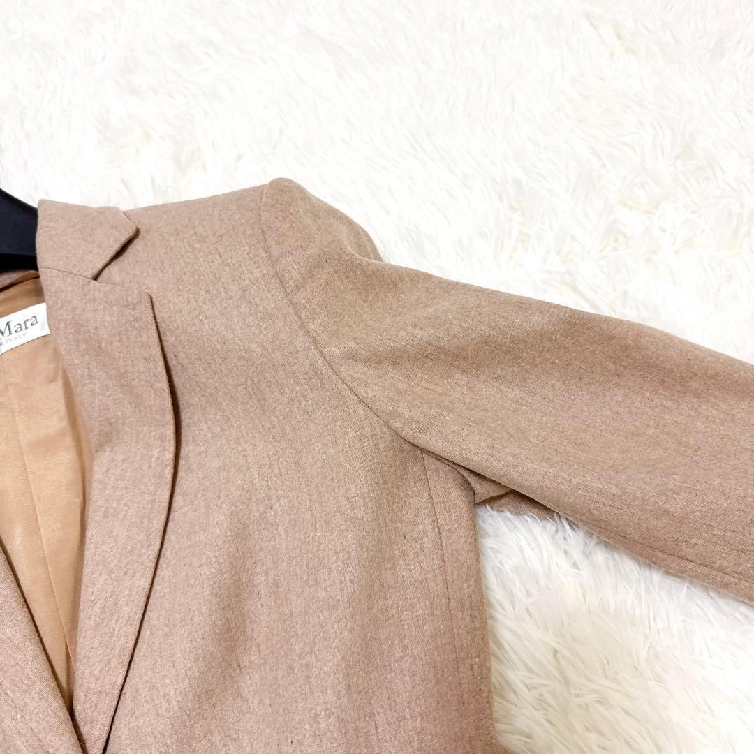 [高級] 白タグ　マックスマーラ カシミヤ混 テーラードジャケット ベージュ S