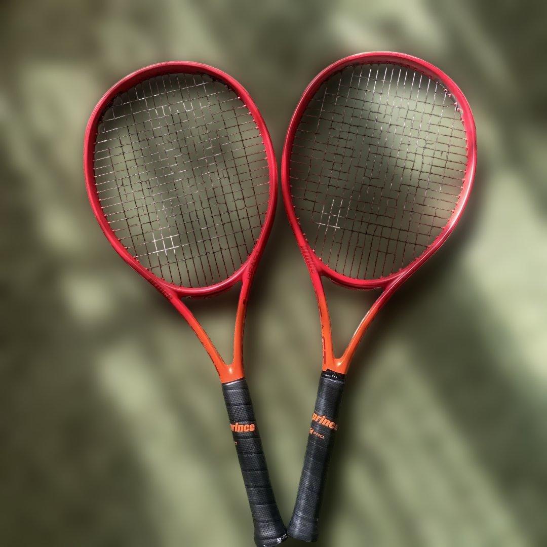 お値下げPrince ビースト2本組300 グリップ2 硬式テニスラケット