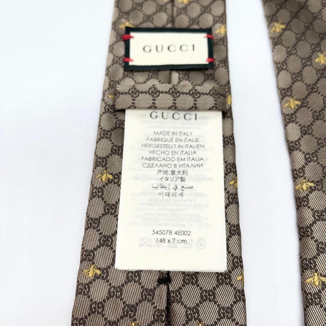 美品　GUCCI ネクタイ　ビジネス　蜂　GG柄　シルク100% 高級　現行
