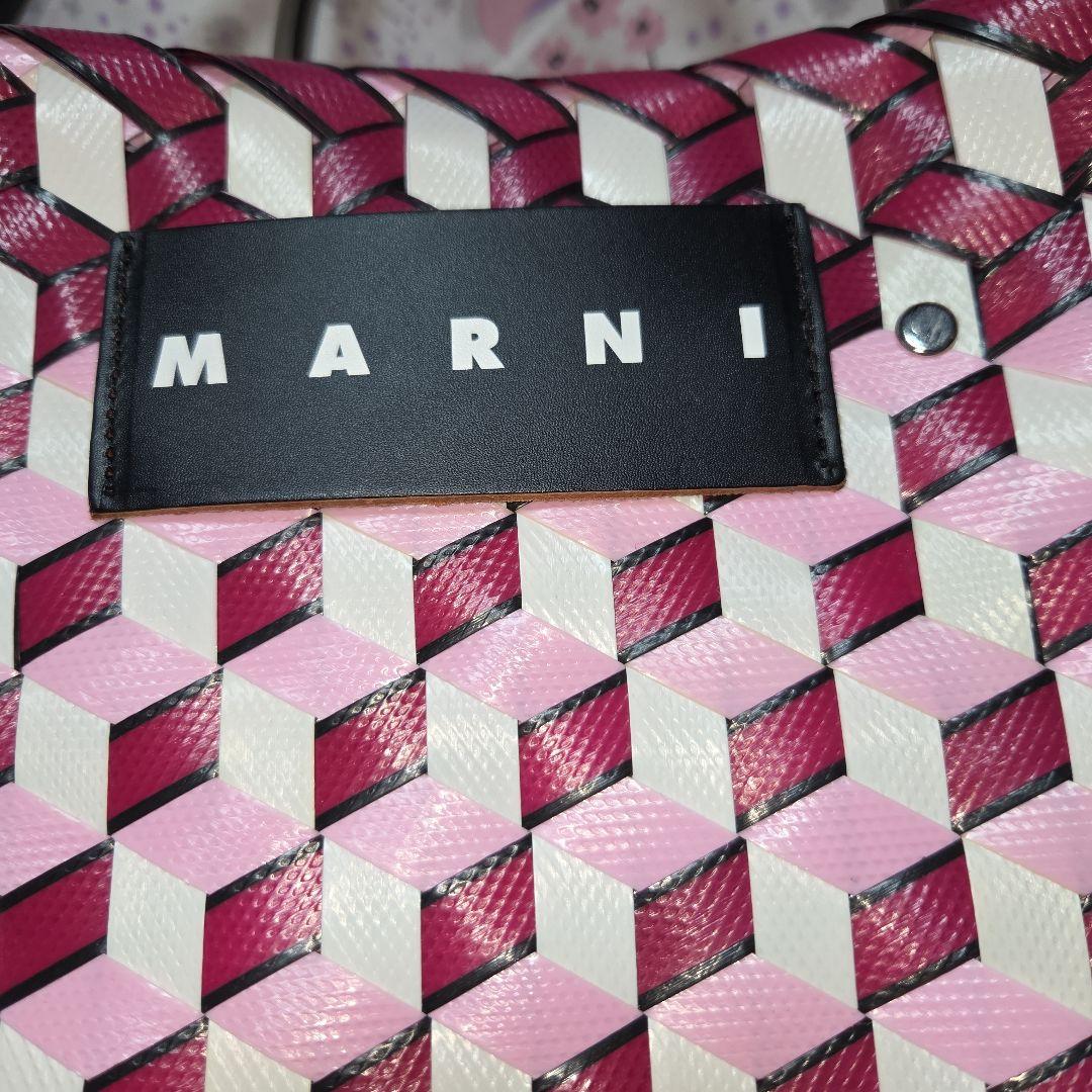 マルニ　マーケット　キューブウォーブン PVC　トートバッグ　ハンドバッグ