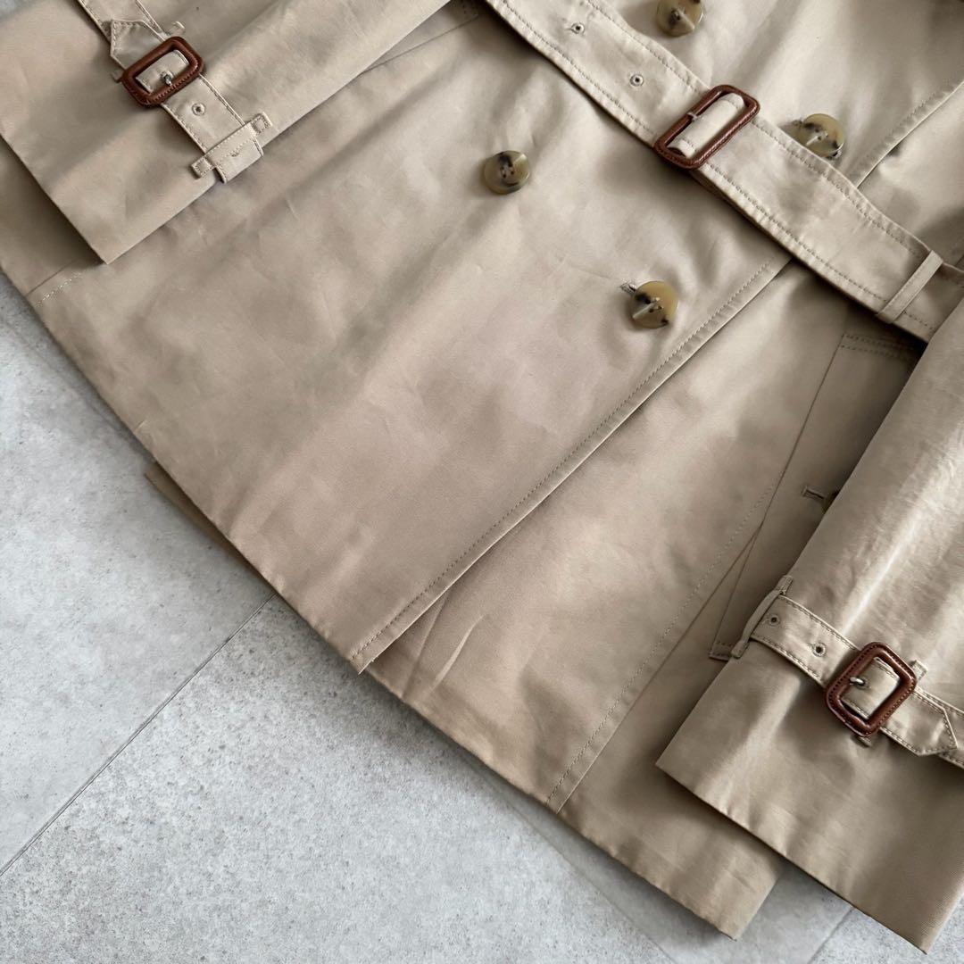 バーバリーロンドン　トレンチコート　ノバチェック　ダブル　ベージュ　11