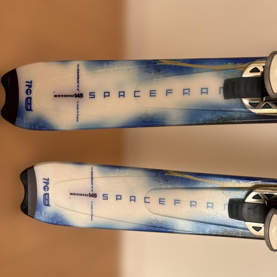 サロモン　スキー板 青/白 ビンディング付き