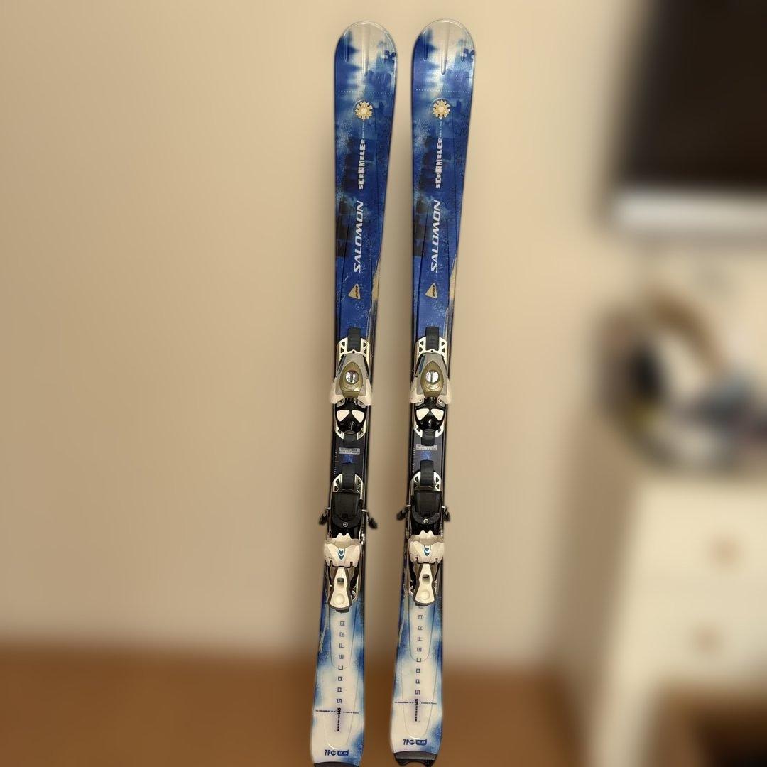 サロモン　スキー板 青/白 ビンディング付き