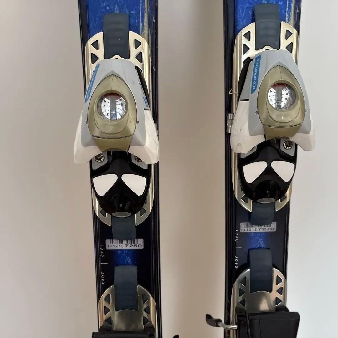 サロモン　スキー板 青/白 ビンディング付き