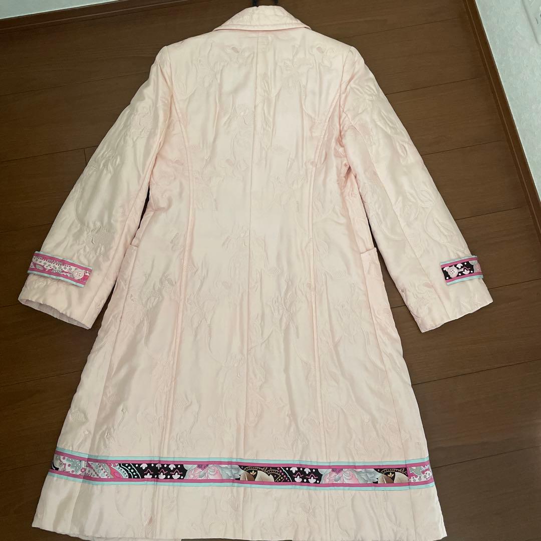 最終値下げ！LEONARD シルクピンク キルティング ロングコート9号！