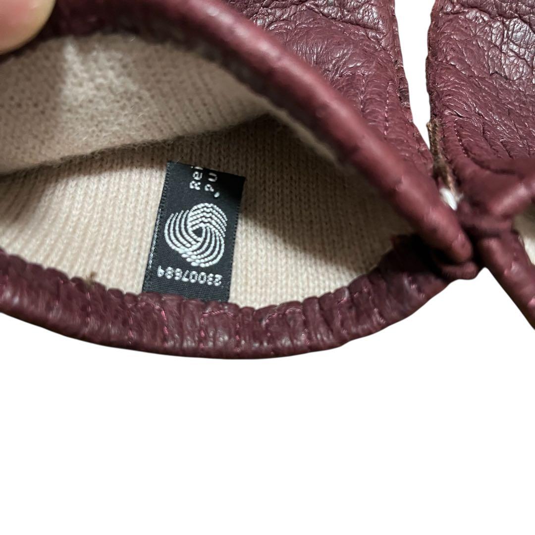 おのり未使用 AIGNER アイグナー ペッカリー 手袋グローブ7 1/2