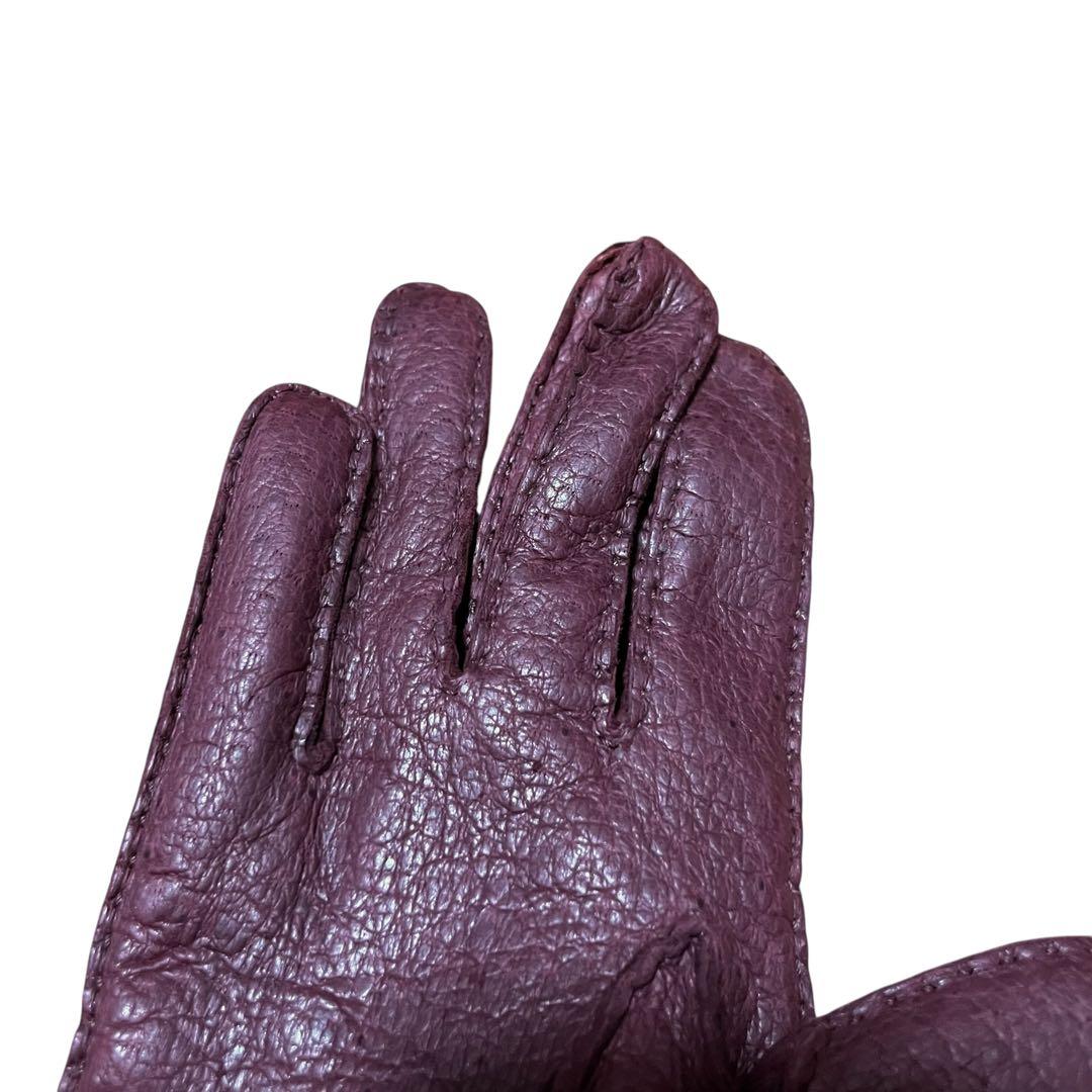 おのり未使用 AIGNER アイグナー ペッカリー 手袋グローブ7 1/2