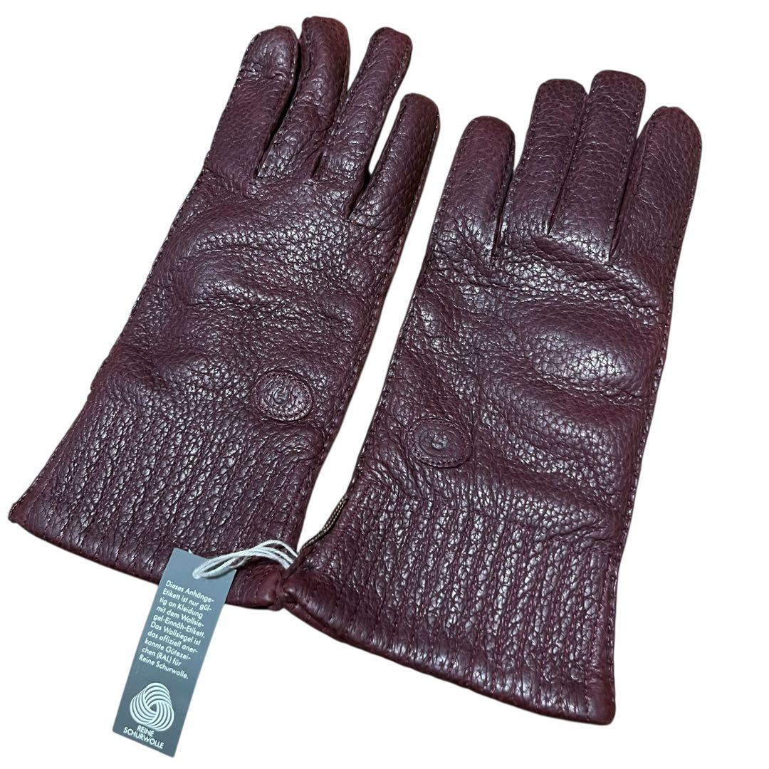 おのり未使用 AIGNER アイグナー ペッカリー 手袋グローブ7 1/2