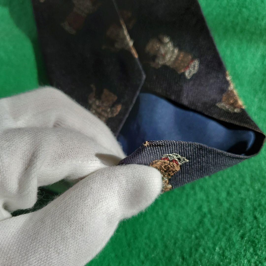 ポロラルフローレン　ゴルフ　くま柄　紺色　ネクタイ