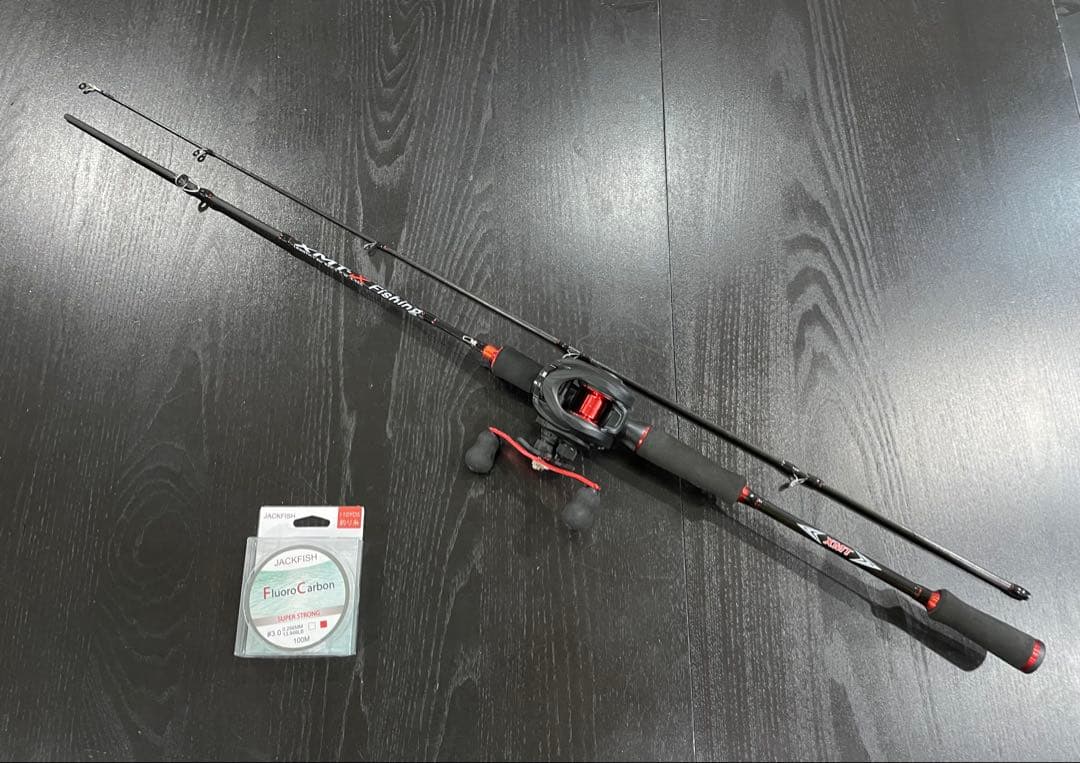 バス釣り2セット・ベイトロッド&リール(左巻)スピニングロッド&リール・ライン付