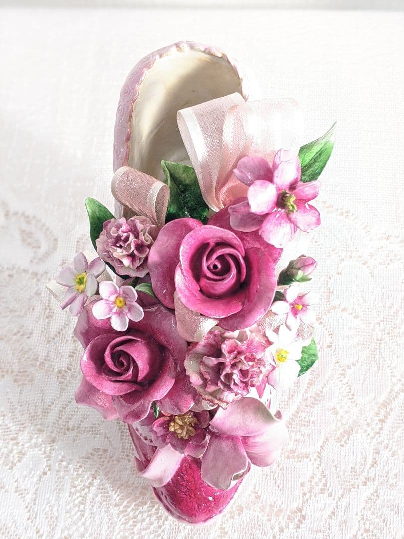 【専用】クレイフラワー♥ハート型薔薇の宝箱ドールとうさぎさん（大)♥ハンドメイド