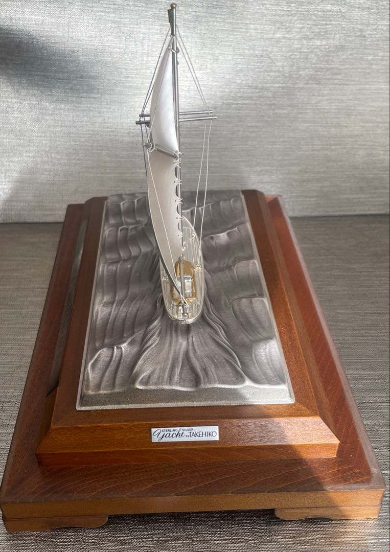銀製 ヨット SILVER985 TAKEHIKO 2本 マスト 武比古 置物
