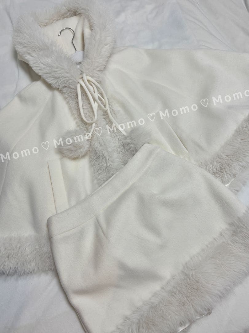 完売♡cherimi シェリミー♡ケープコートセットアップ♡ホワイトMサイズ