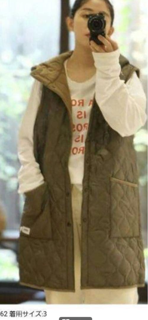 ARMEN キルティングロングベスト