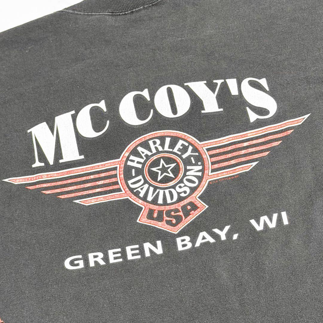 HARLEY DAVIDSON ハーレーロンT フレイムデザイン 古着