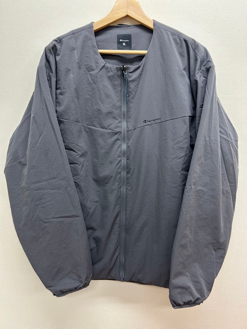 新品　Champion ノーカラージャケット　チャコール　グレー　大きいサイズ