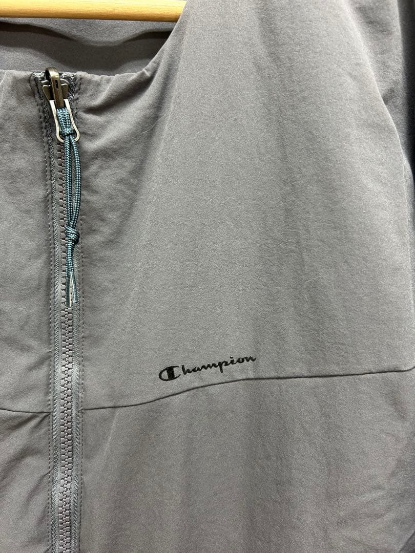 新品　Champion ノーカラージャケット　チャコール　グレー　大きいサイズ