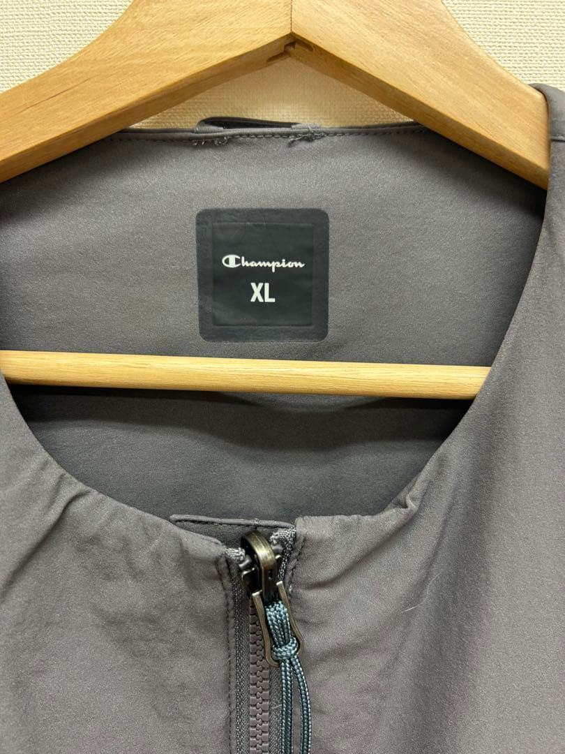 新品　Champion ノーカラージャケット　チャコール　グレー　大きいサイズ