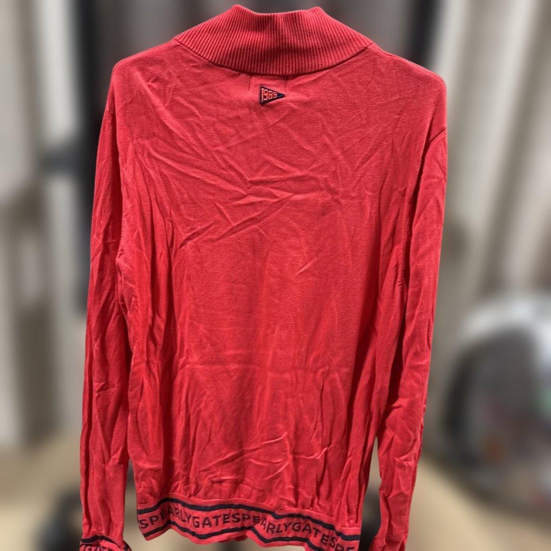 PEARLY GATES レッド ジッパーセーター