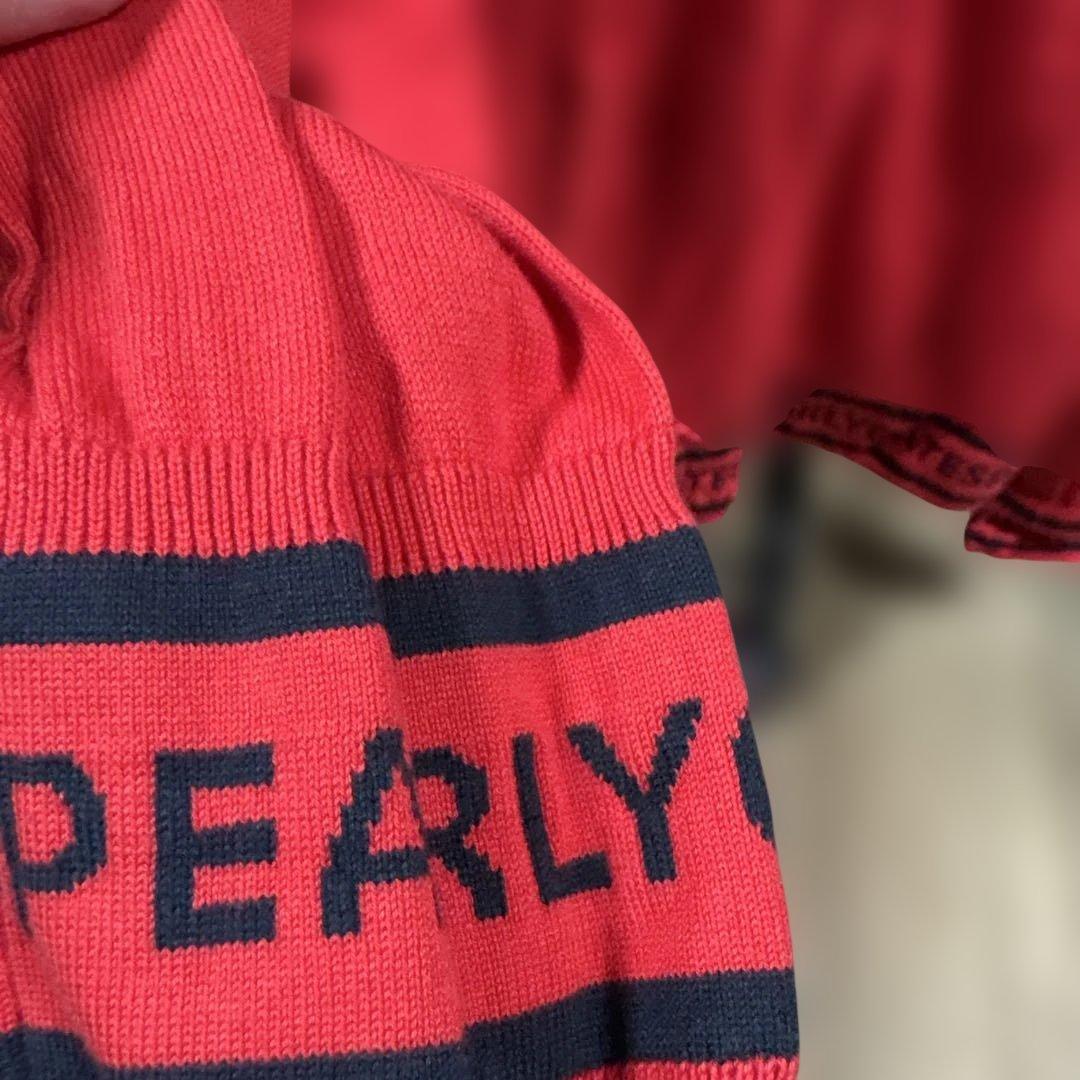 PEARLY GATES レッド ジッパーセーター