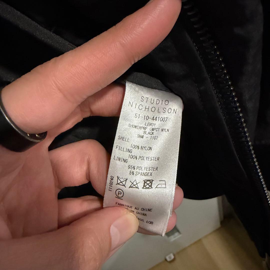 スタジオニコルソン ボンバージャケット S Black snm-1107