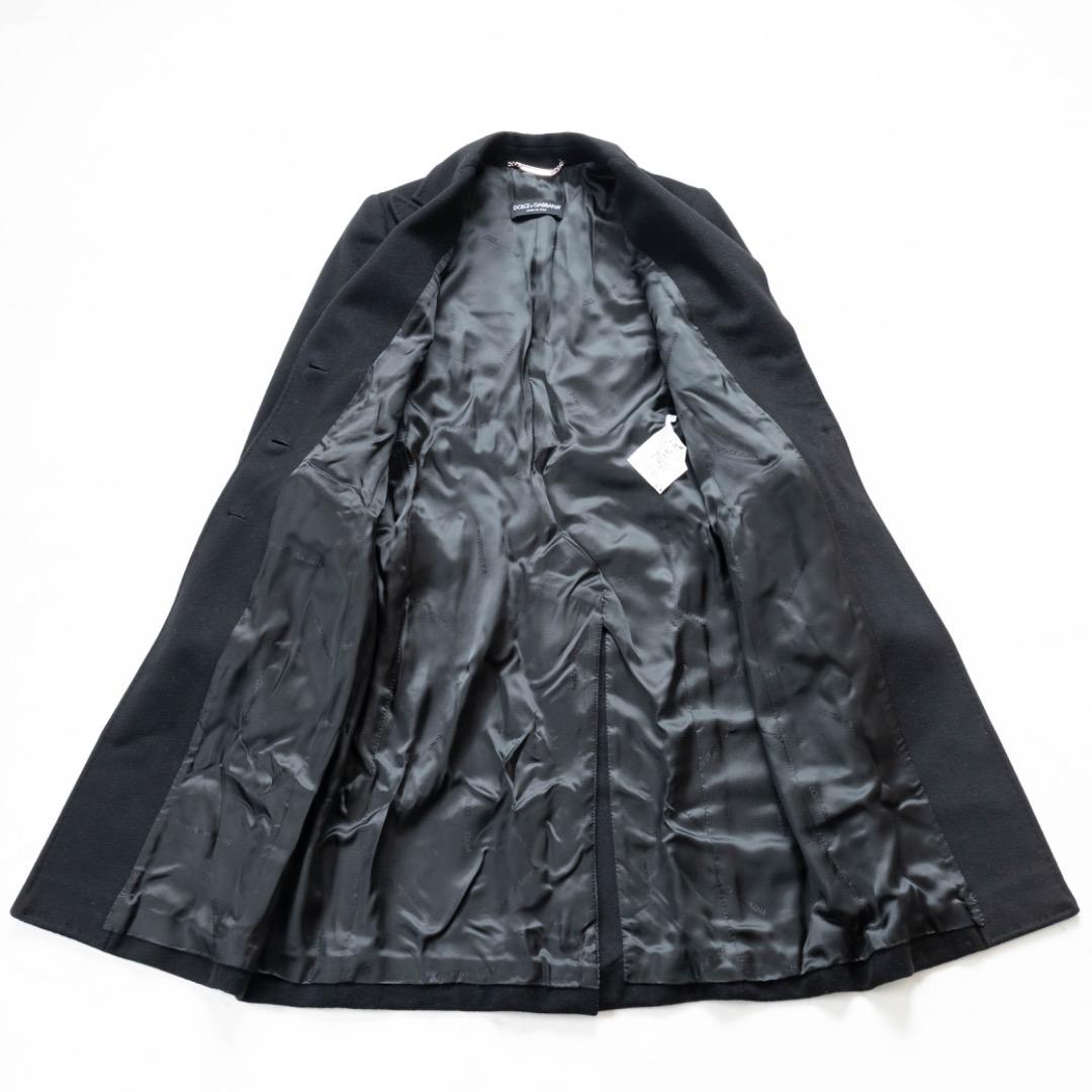 【DOLCE&GABBANA】チェスターコート　カシミヤ混　ブラック