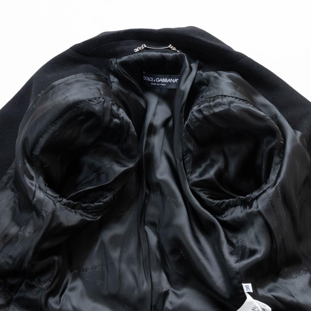 【DOLCE&GABBANA】チェスターコート　カシミヤ混　ブラック