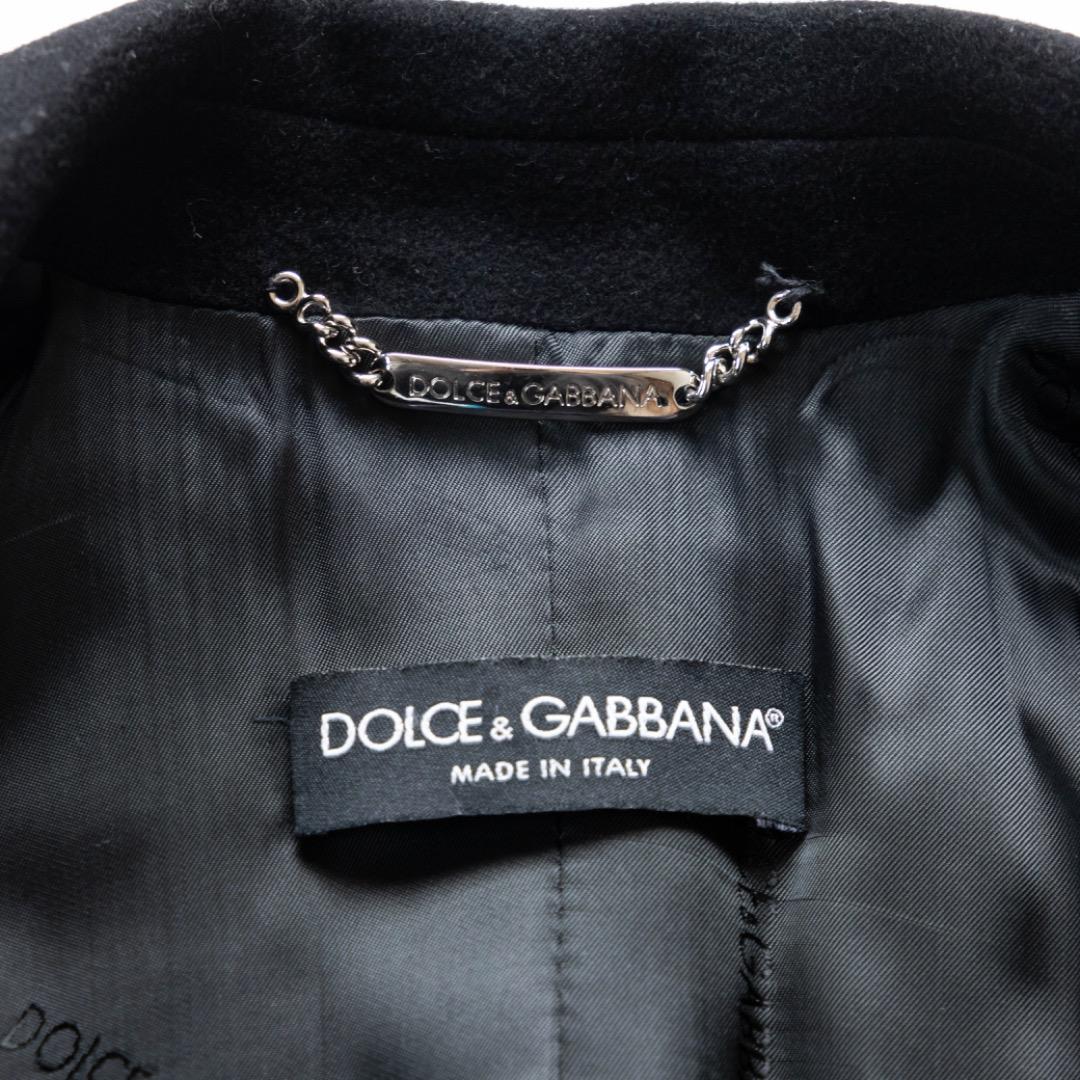 【DOLCE&GABBANA】チェスターコート　カシミヤ混　ブラック