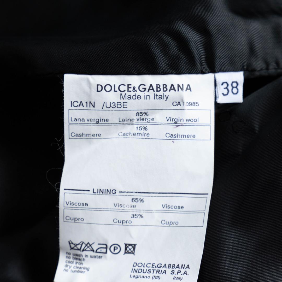 【DOLCE&GABBANA】チェスターコート　カシミヤ混　ブラック