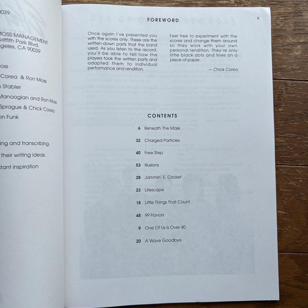 CHICK COREA Beneath The Mask チック・コリア 楽譜